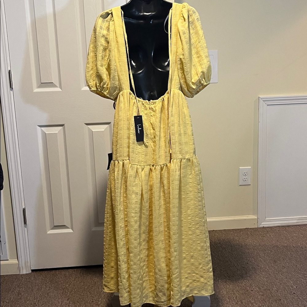 Lulu's Sunny Yellow Midi Dress - Picture 4 of 9